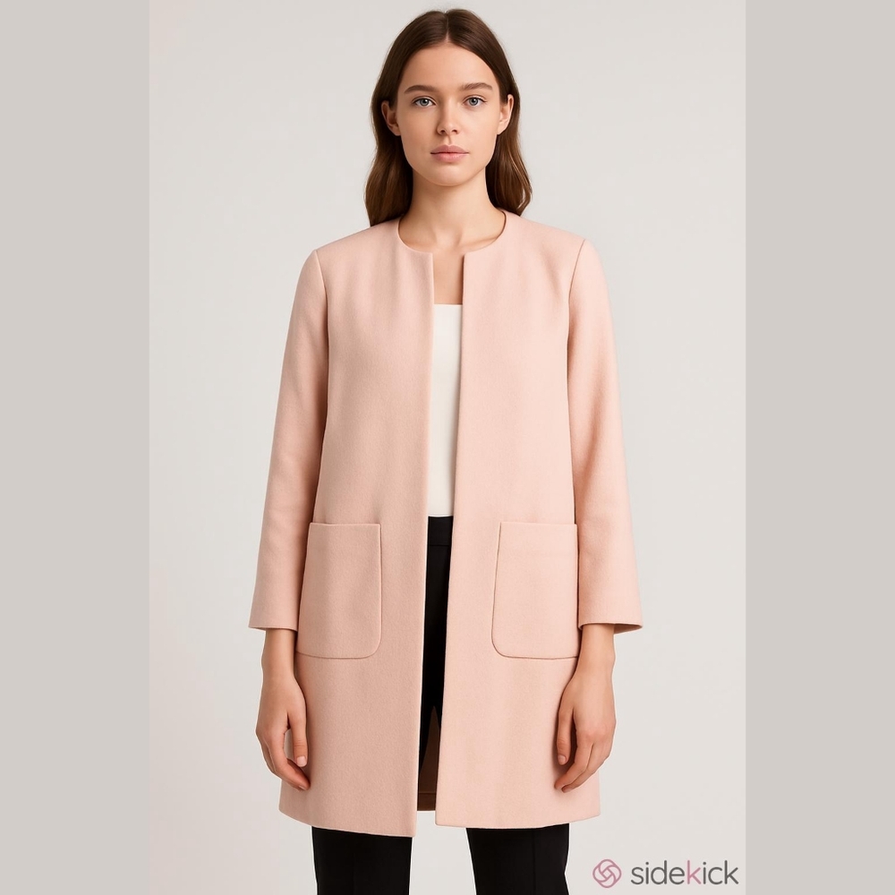Corpcore Feminine Soft Power Pockets Cape Coat Modern Sophistication SZ 8